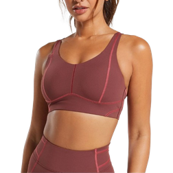 Gymshark Stitch Feature Sports Bra - Burgundy Brown