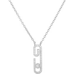 Long Women Necklace - Silver/Transperant