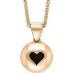 C. W. Sellors 18ct Whitby Jet Heart Disc Necklace - Rose Gold/Black