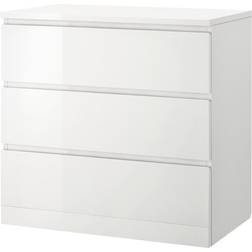 IKEA MALM High-Gloss White Chest of Drawer 80x78cm