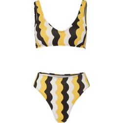 O'Neill Beach Vintage with Glitter Yarn Bikini Bralette - Black/White/Yellow