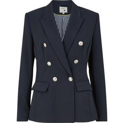 Yumi Blazer With Contrast Stripe Lining - Navy