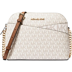 Michael Kors Jet Set Travel Medium Logo Dome Crossbody Bag - Vanilla