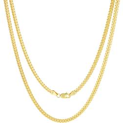 Nuragold Solid Miami Cuban Link Chain Necklace 3.5mm - Gold