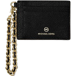 Michael Kors Small Pebbled Leather Chain Card Case - Black