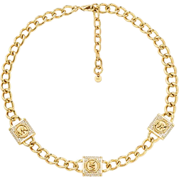 Michael Kors Precious Pave Lock Trio Necklace - Gold/Transparent