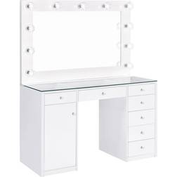 Coaster Percy White/Clear Dressing Table 18.5x46.5"