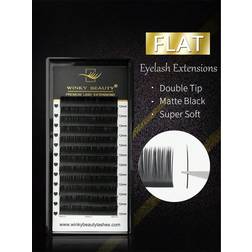 Shein Ellipse Flat Lashes Extension 0.15mm/0.20mm Single Length 8-15mm Natural Soft Silk Classic Single Dense 12 Rows Planting Individual False Eyelashes Premium Wire Matte Black Daily Makeup Lash Artist