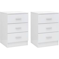 vidaXL 800463 White Bedside Table 35x38cm 2pcs