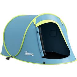 OutSunny 2 Man Pop up Camping Tent, Waterproof with Carry Bag Blue