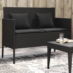 Homie Tuinbank Met Kussens Poly Rattan Zwart