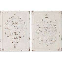Home ESPRIT Neoclassical Stripped Down White Wall Decor 58x80cm 2pcs
