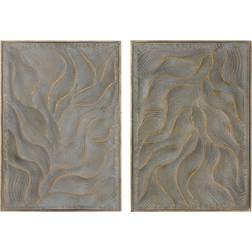 Home ESPRIT Modern Golden Wall Decor 67.5x97cm 2pcs