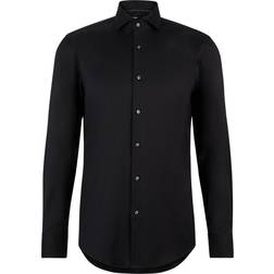 HUGO BOSS Men's Slim Fit Shirt In Easy Iron Cotton Blend Poplin - Black