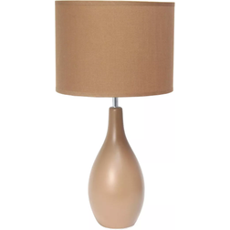 Simple Designs Oval Bowling Pin Base Brown Table Lamp 18.1"