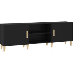 vidaXL Engineered Wood Black Meuble TV 150x50cm