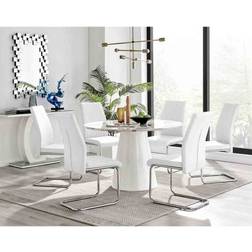 Palma White Dining Set 120x120cm 7pcs