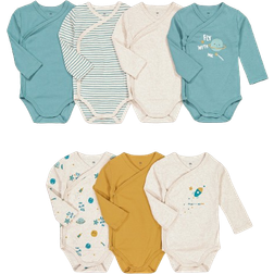 La Redoute Newborn Bodysuits in Cotton with Long Sleeves 7-pack - Beige/Blue/Yellow