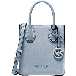 Michael Kors Mercer Extra Small Pebbled Leather Crossbody Bag - Pale Blue