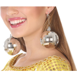 BigBuy Carnival Disco Ball Earrings - Silver