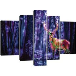 Alpen Home Fluorescent Deer Blue/Orange Bild 170x100cm 5Stk.