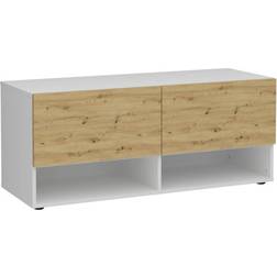 Latitude Run Wamac Glossy White and Artisan Oak Aufbewahrungskommode 108.9x46.1cm