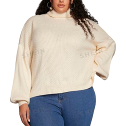 Shein CURVE+ Plus Twist Back Lantern Sleeve Sweater