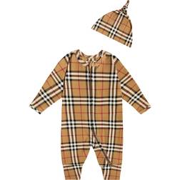 Burberry Baby Onesie & Hat Set - Archive Beige