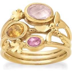 Rabinovich Dragonfly Ring - Gold/Quartz/Citrine/Topaz