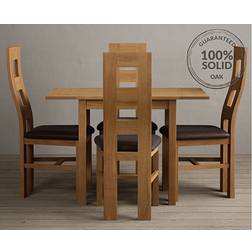 Oak Furniture Superstore York Brown Dining Set 5pcs