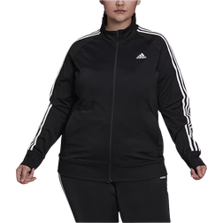 Adidas Essentials Warm-Up Tricot Slim 3-Stripes Track Jacket (Plus Size) - Black