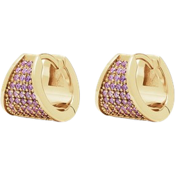 Jette La Donna Hoop Earrings - Gold/Purple