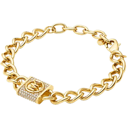 Michael Kors Precious Pavé Lock Curb Link Bracelet - Gold/Transparent