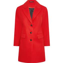 Yours Curve Midi Formal Coat Plus Size - Red