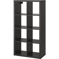 Ikea Kallax Black/Brown Shelving System 76.5x146.5cm