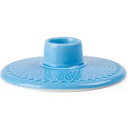 Lyngby Porcelæn Rhombe Blue Candlestick 3cm
