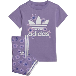 Adidas Kid's Originals Floral Leggings Set - Magic Lilac