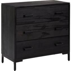 vidaXL Solid Wood Pine Black Byrå 74.9x70.1cm