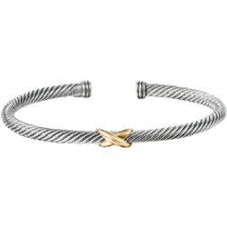 David Yurman X Classic Cable Station Bracelet - Gold/Silver