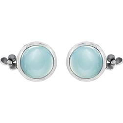 Rabinovich Delight Stud Earrings - Silver/Chalcedony/Transparent
