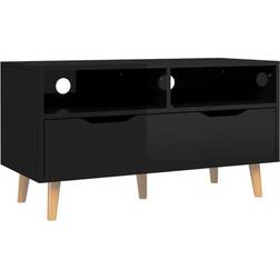 vidaXL 326784 High Gloss Black TV-bänk 90x48.5cm
