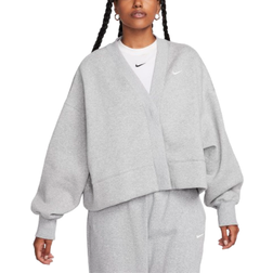 Nike Sportswear Phoenix Fleece Women's Over-Oversized Cardigan - Dark Grey Heather/Sail