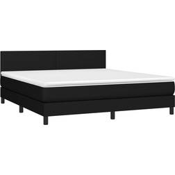 vidaXL LED Light Fabric Kontinentalsäng 160x200cm