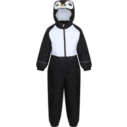 Regatta Kid's Mudplay III Waterproof Puddle Suit - Black Penguin