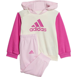 adidas Baby Essentials Colorblock Tracksuit - Ivory/Semi Lucid Fuchsia/Clear Pink