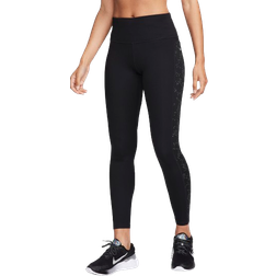 Nike Women's Fast Mid-Rise 7/8 Printed Leggings - Black