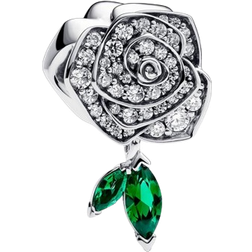 Pandora Sparkling Rose In Bloom Charm - Silver/Opal/Transparent