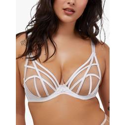 Playful Promises Ramona Optic White Strap Detail Illusion Mesh Bra