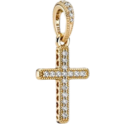 Pandora Sparkling Cross Pendant - Gold/Transparent