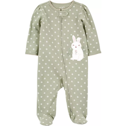 Carter's Baby's Bunny 2-Way Zip Cotton Sleep & Play Pajamas - Green